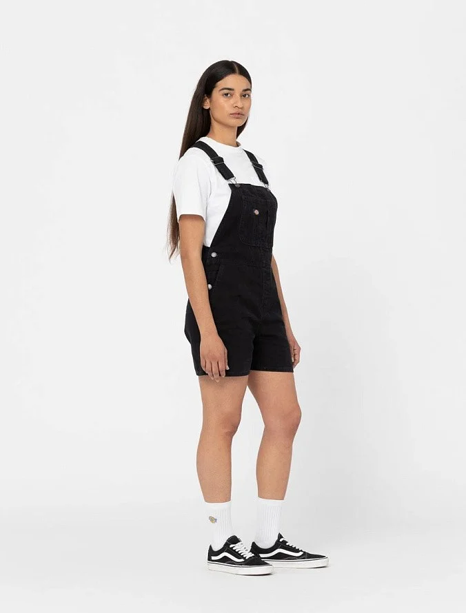Комбинезон женский Dickies Duck Canvas Short Bib W Stone Washed Black