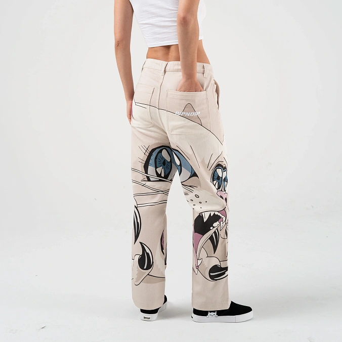 Брюки RIPNDIP Metal Claw Wide Leg Pants Bone